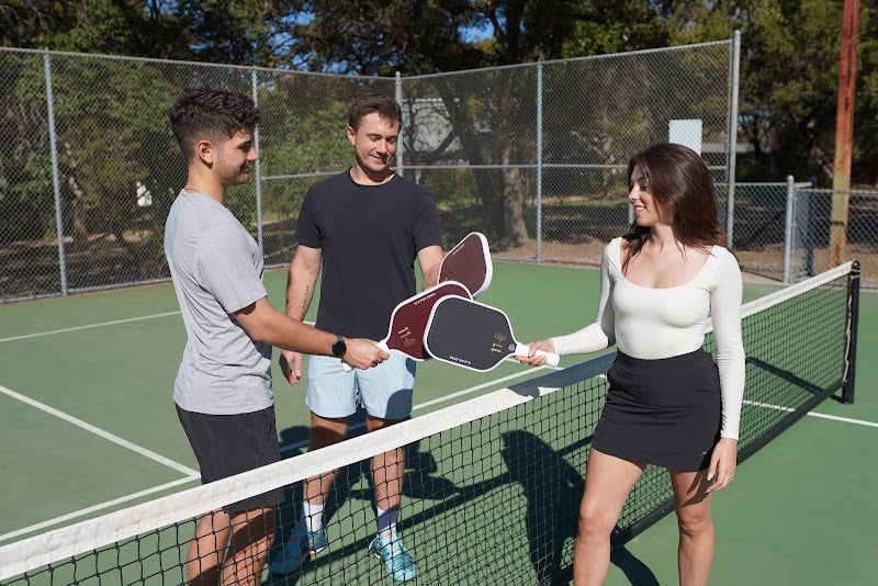 Player hitting pickleball shot - spin techniques