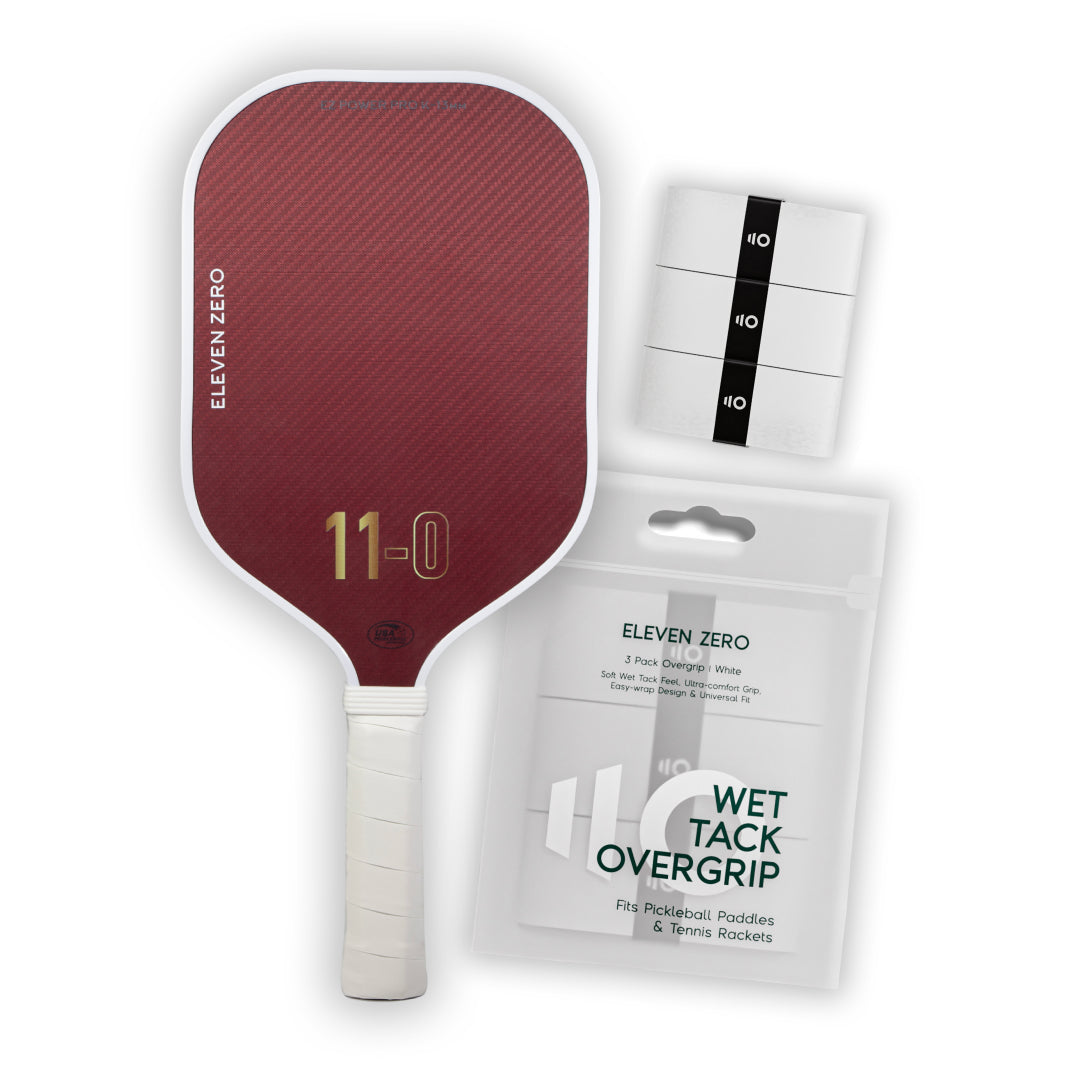Kevlar Eleven Zero pickleball paddle and overgrip tape bundle designed for confident, long-lasting play.