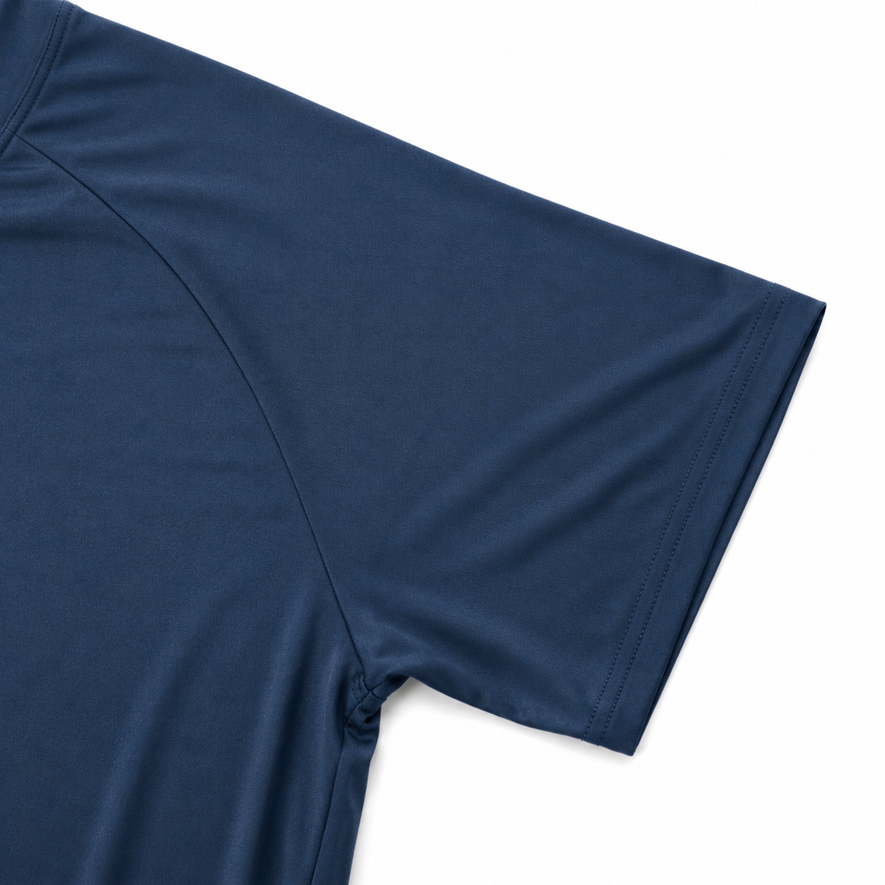 Navy blue fabric on a light gray background