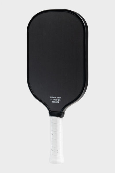 Studio shot of the Project Zero - EZ Speed E14 blackout paddle with a white background. Angled.