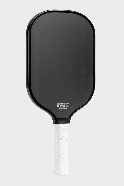 Studio shot of the Project Zero - EZ Speed E16 blackout paddle with a white background. Angled Righti