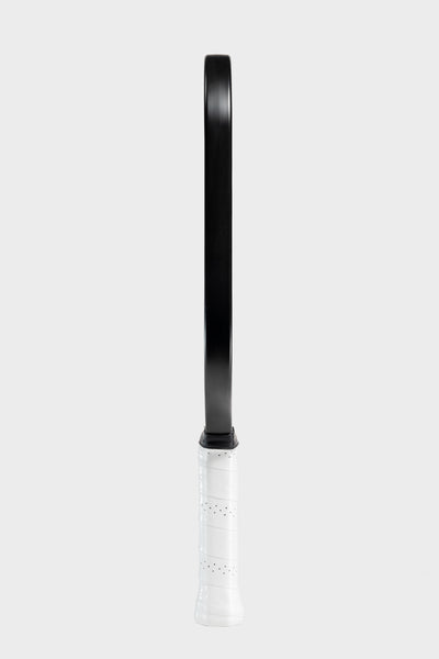 Studio shot of the Project Zero - EZ Speed S16 blackout paddle with a white background. Side view.