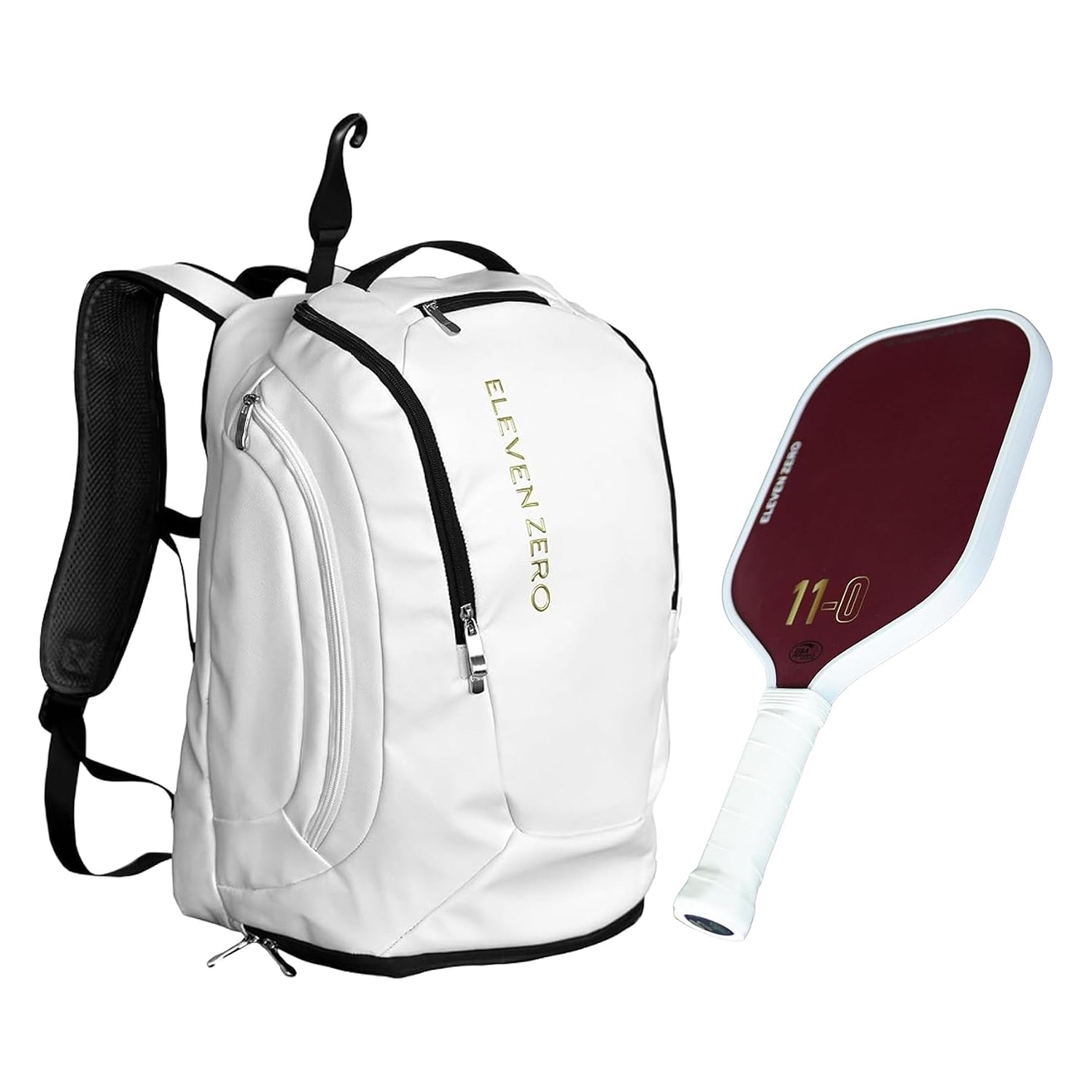 EZ Power Kevlar 16mm Pickleball Paddle & Pro Tour Pickleball Backpack - White