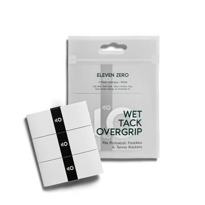 Studio shot of the 3 pack wet tack overgrip. Without a background.