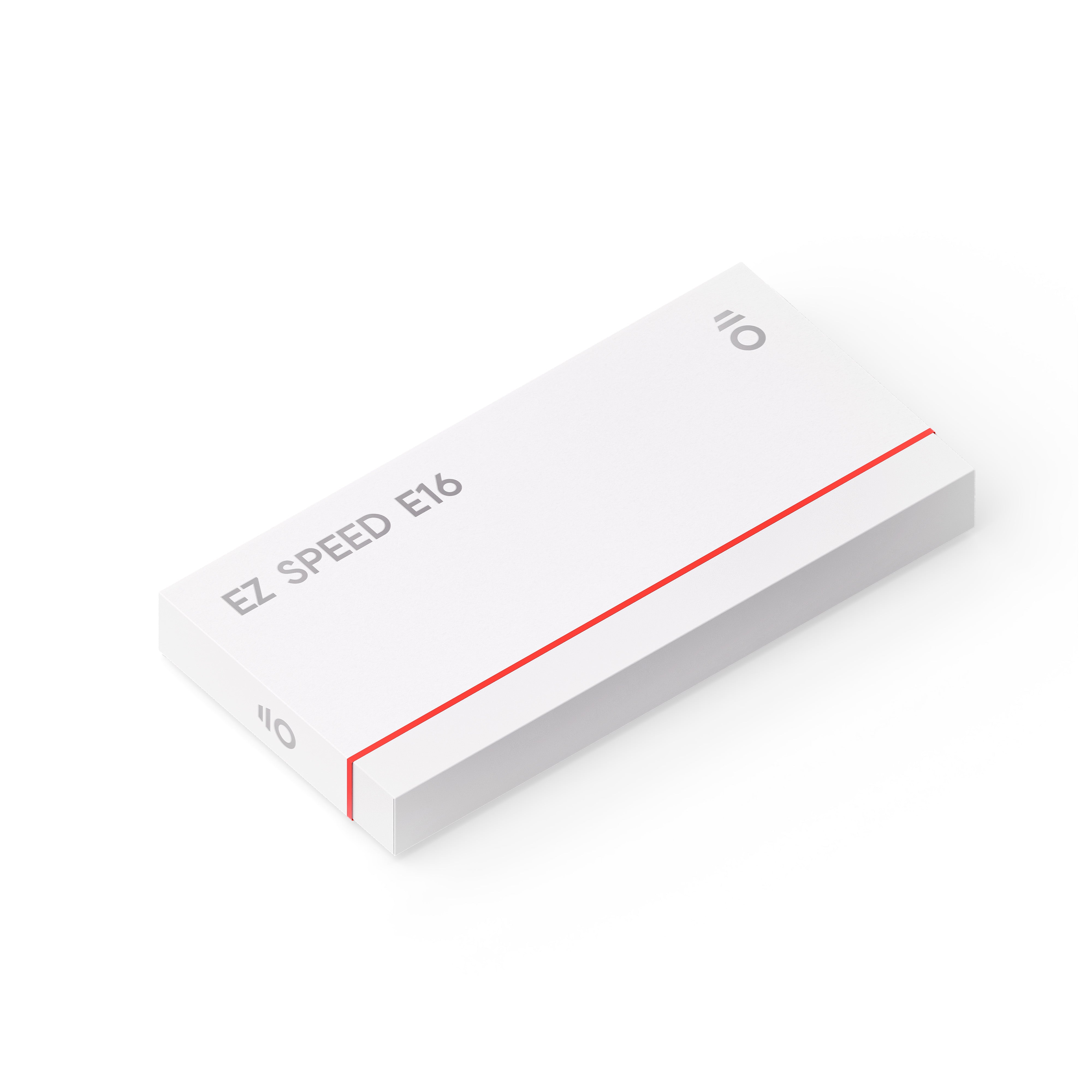 A white rectangular electronic device labeled 'EZ SPEED E16' with a thin red accent line, shown at an angle on a light gray background.
