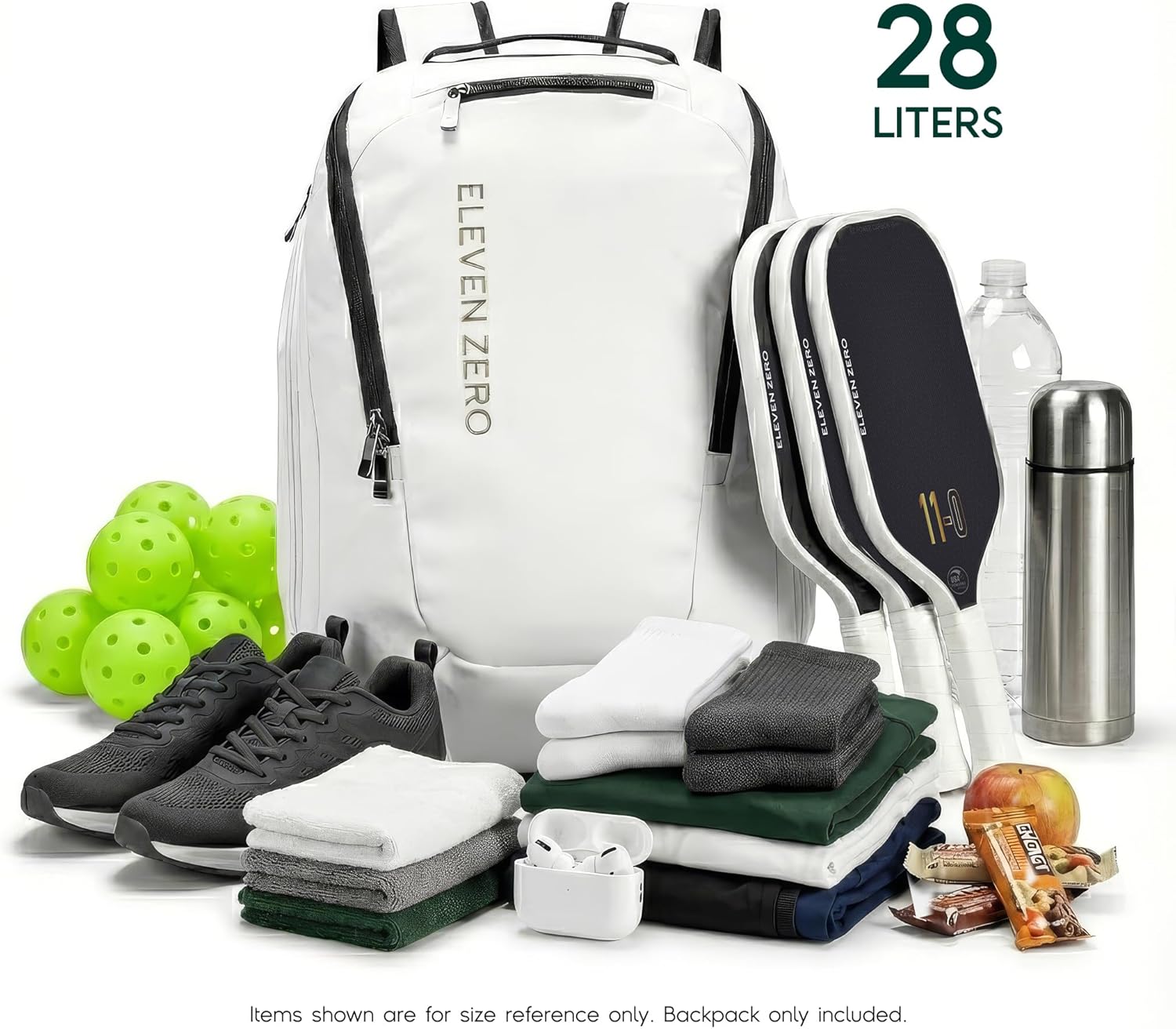 EZ Pickleball Backpack - White | Fits 6 Paddles | Eleven Zero