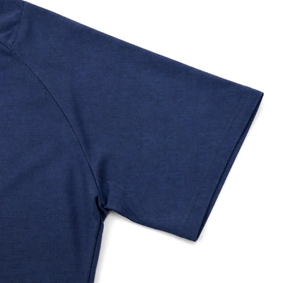 Navy blue fabric on a light gray background