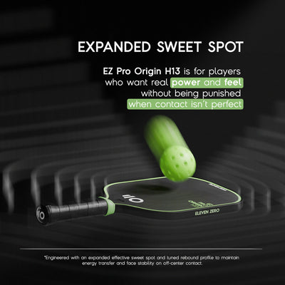 EZ Pro Origin H13 paddle expanded sweet spot illustration